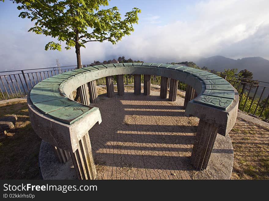 Observation point near the shrine of Nostra Signora della Guardia. The name â€œGuardiaâ€ in Italian means â€œwatchâ€ and the shrine is so called because the Mount Figogna, in the Middle Ages was a strategic observation post to control displacement of armies along Valpolcevera and ships in the sea in front of Genoa.