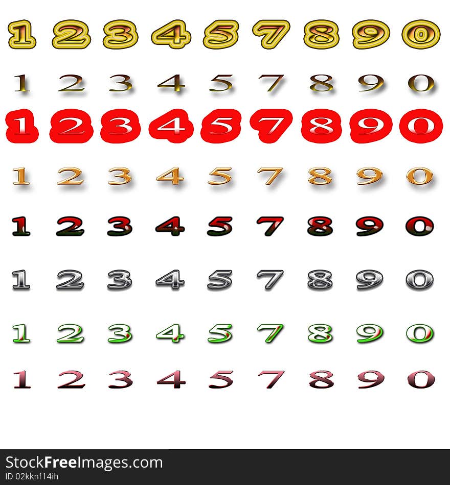 The figures in different styles for the Web, software, applications