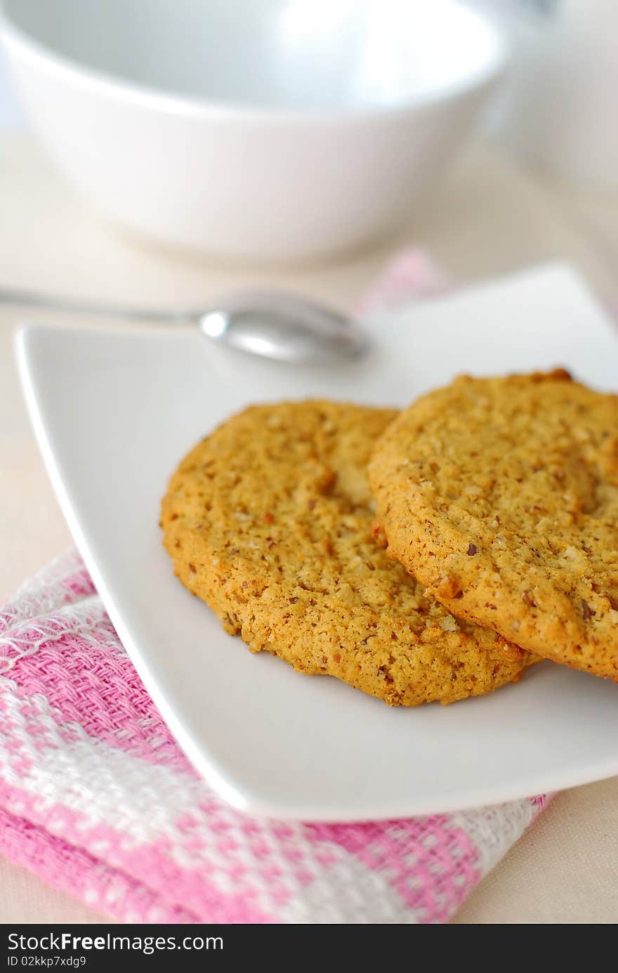 Wholemeal cookies for healthy breakfast