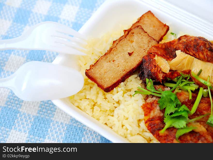 Oriental roasted pork rice