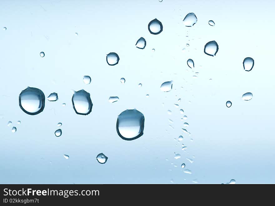 Water drops on white background