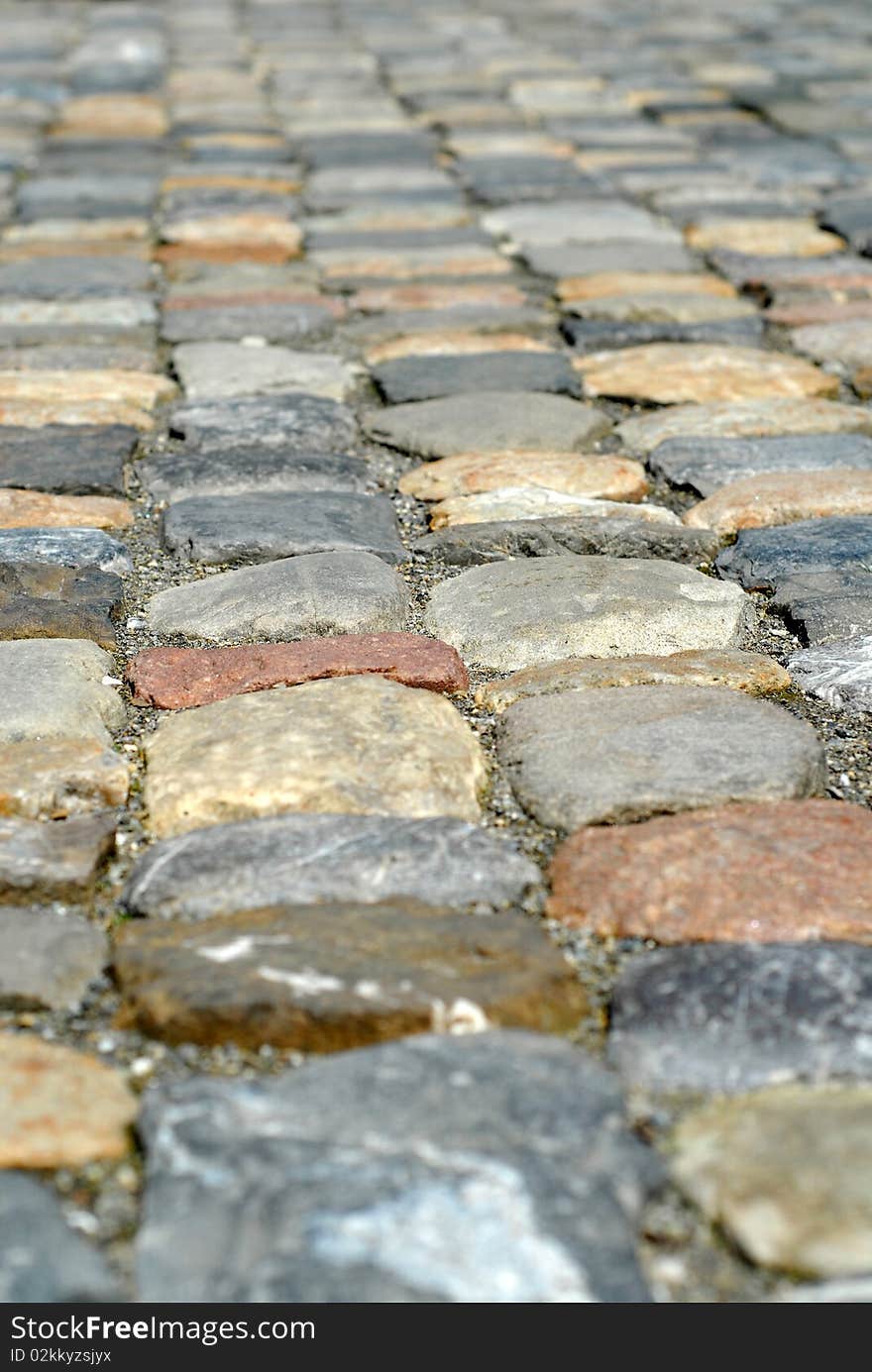 Cobblestones in many different colours