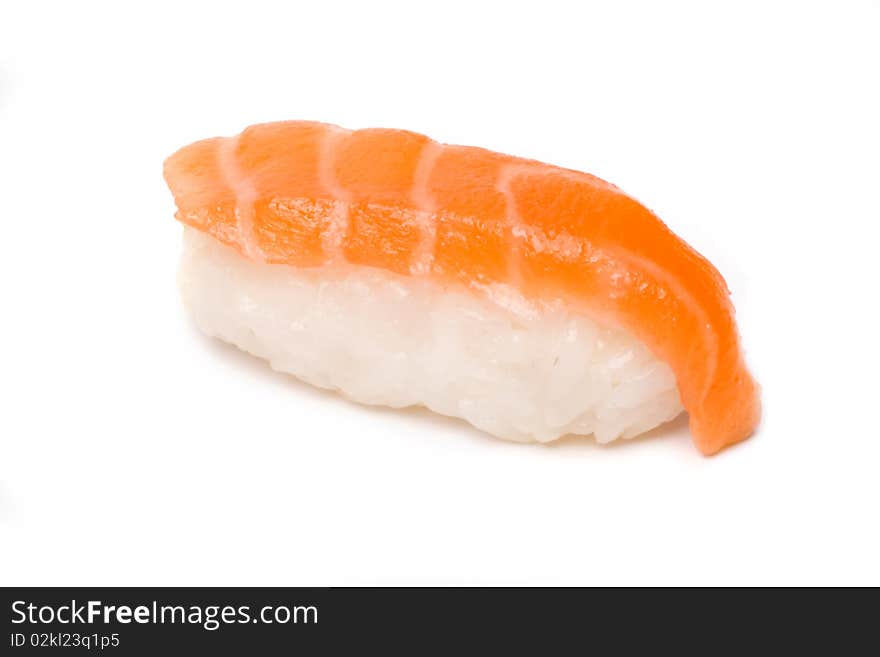 An image of a tasty piece of rice with salmon