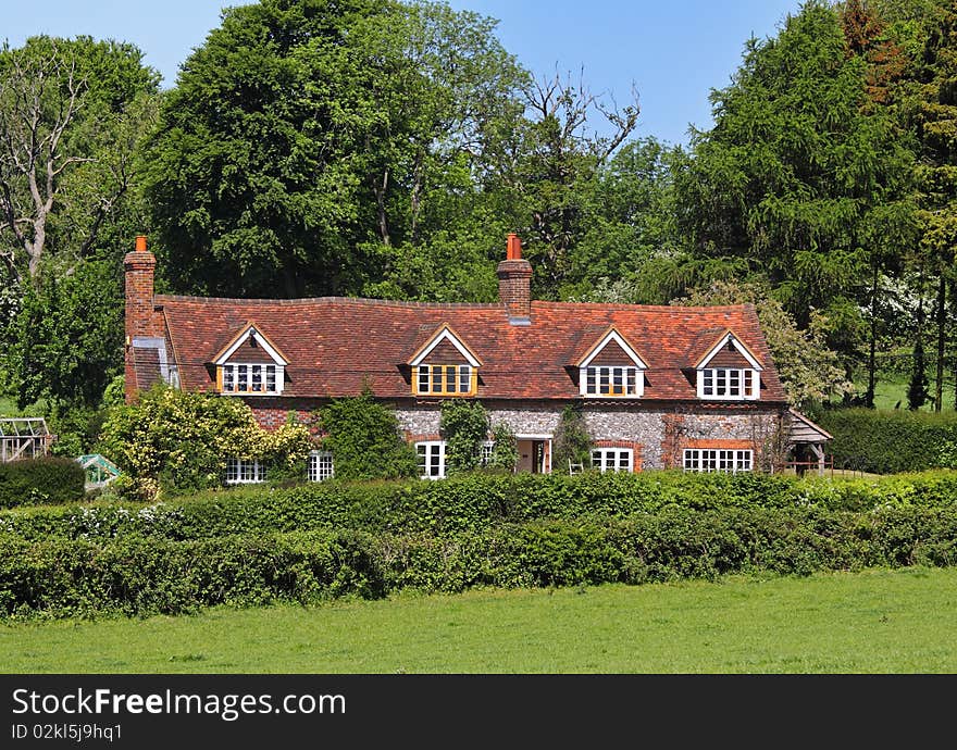 Traditional Brick and Flint English Rural House. Traditional Brick and Flint English Rural House