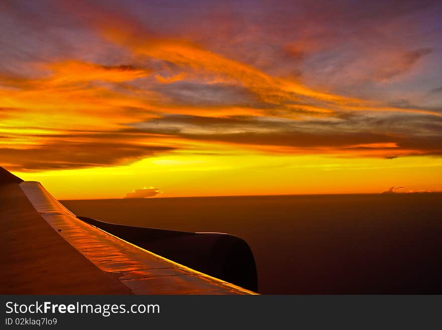 Sunset , Between Phuket to Bangkok,Thailand. Sunset , Between Phuket to Bangkok,Thailand