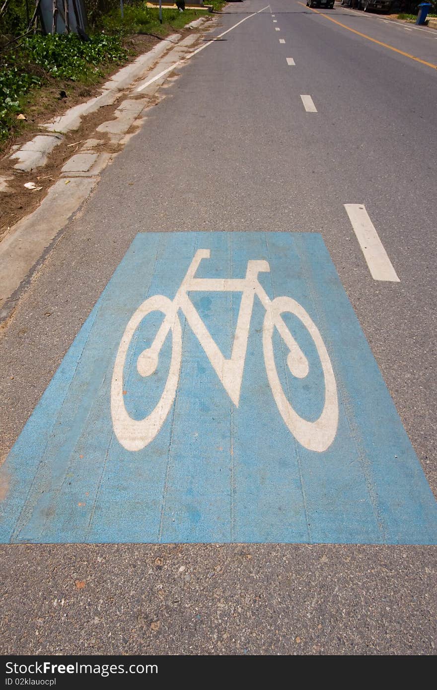 The bicycle lane for ride and travel