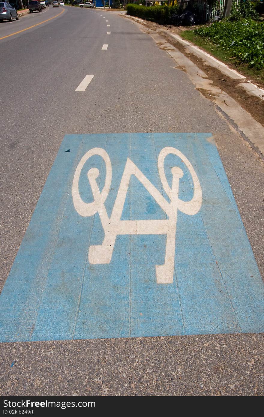 The bicycle lane for ride and travel