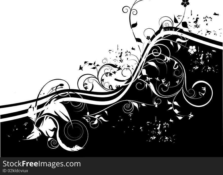 Black and white decorative design