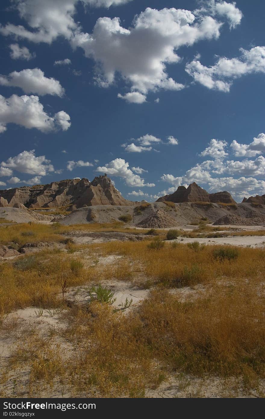 View of the Bad Lands in the South Dakota