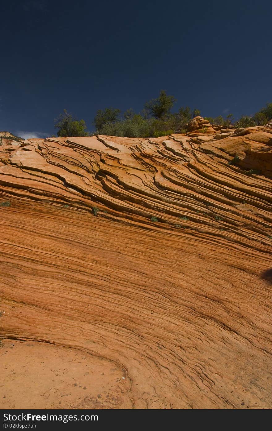 Vermillion Coloured Rock Formations In Red Rock Canyon in the state of Utah. Vermillion Coloured Rock Formations In Red Rock Canyon in the state of Utah