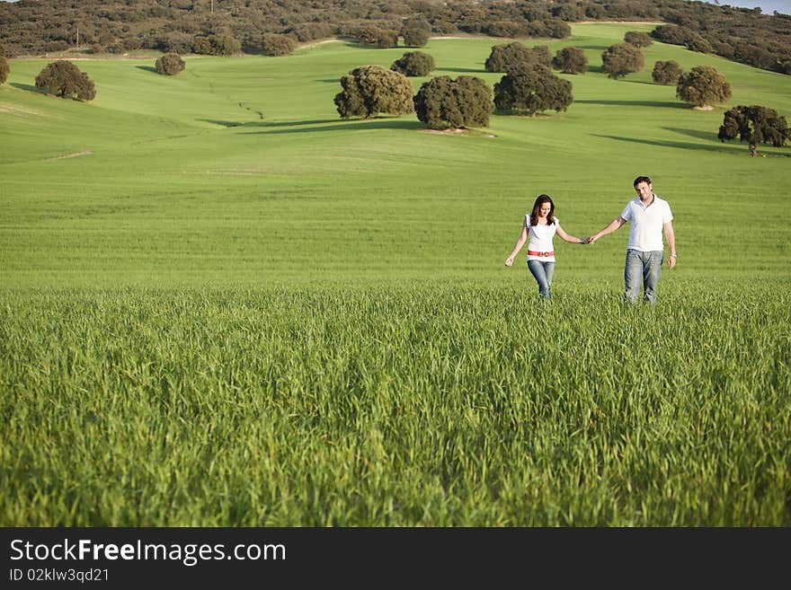 Couple on meadow