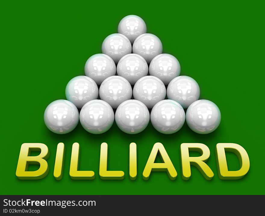 Billiard 3D concept. Russian pyramid. Billiard 3D concept. Russian pyramid