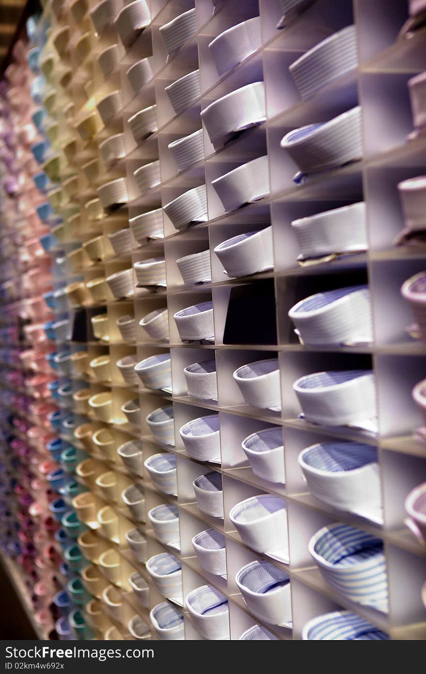 Colorful necktie shop. shopping concept