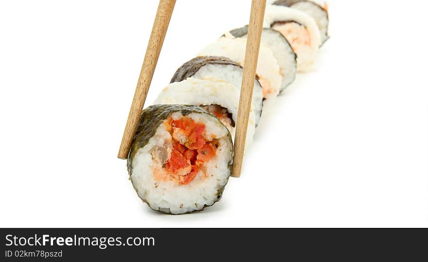 Meal japaneses, isolated sushi on white