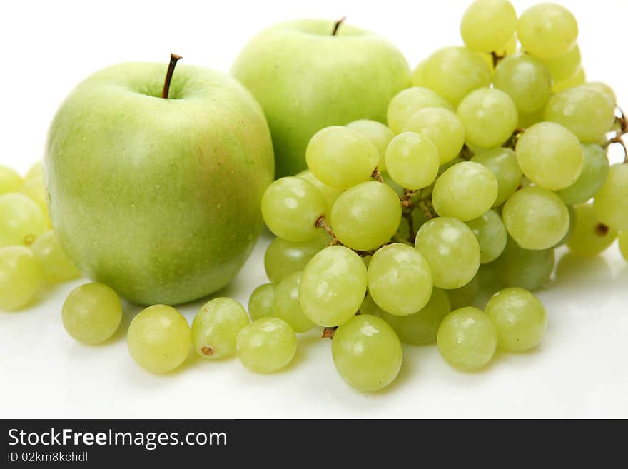 Fresh fruit on a white background