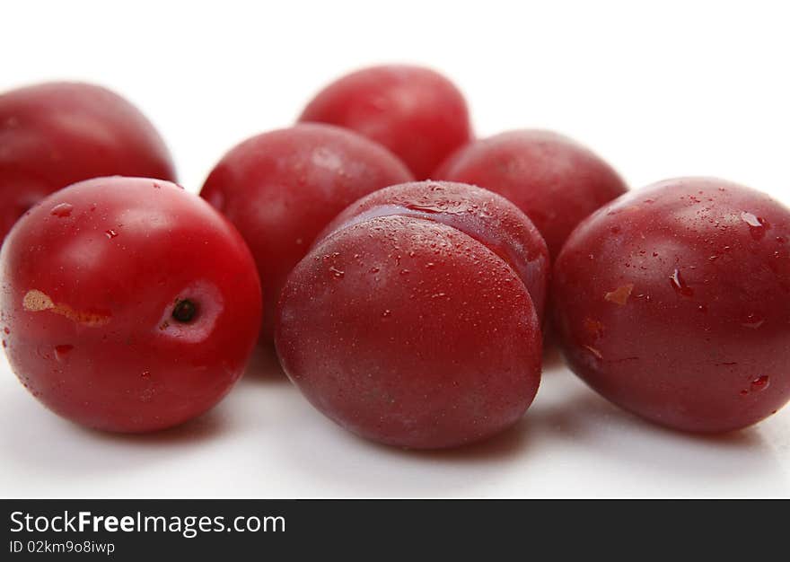 Fresh fruit on a white background