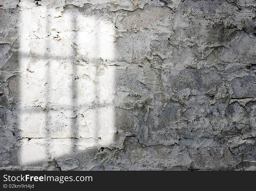 Sun light from window on brick wall. Sun light from window on brick wall