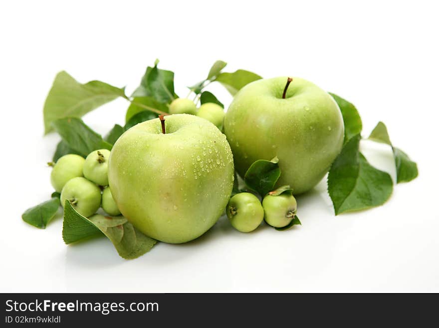 Fresh fruit on a white background