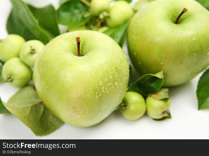 Fresh fruit on a white background