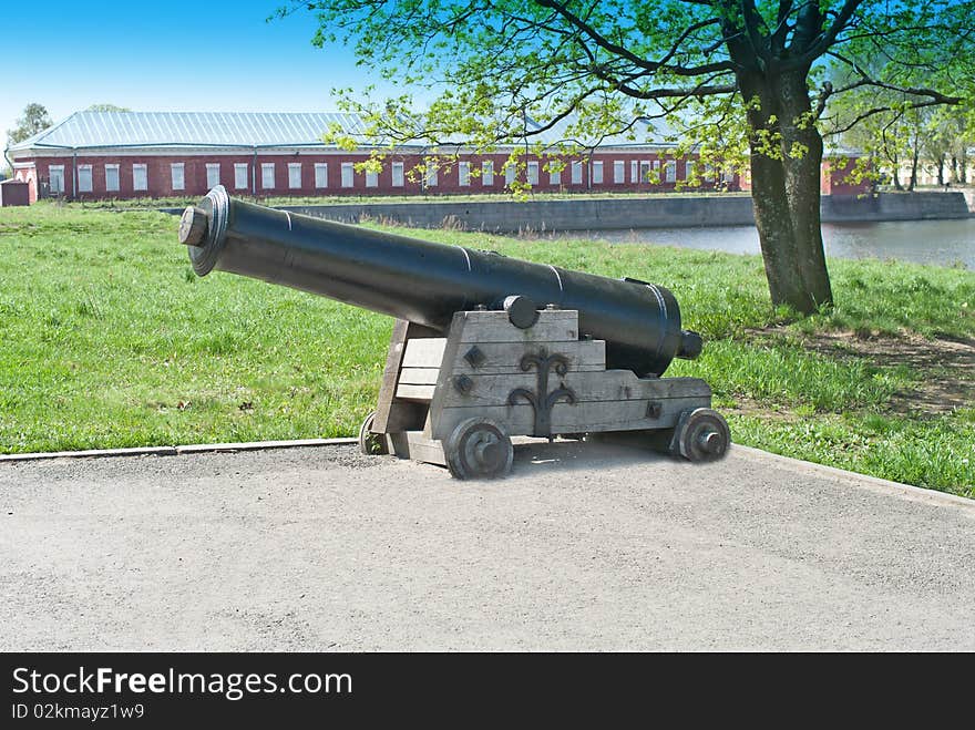 Old cannon in Kronstadt,St-Petersburg,Russia