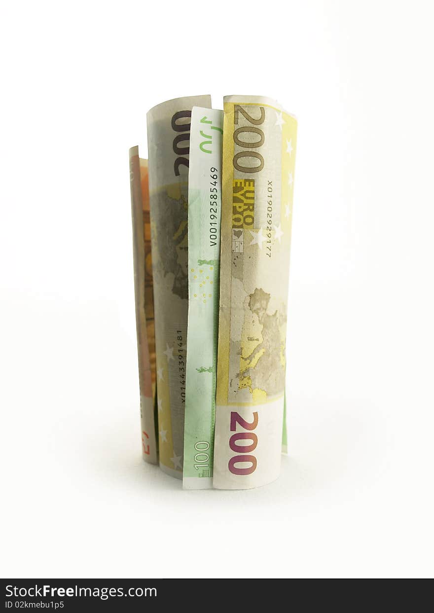 Euro money in a white background