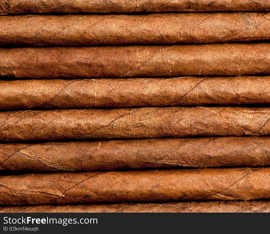 Cigars background close-up