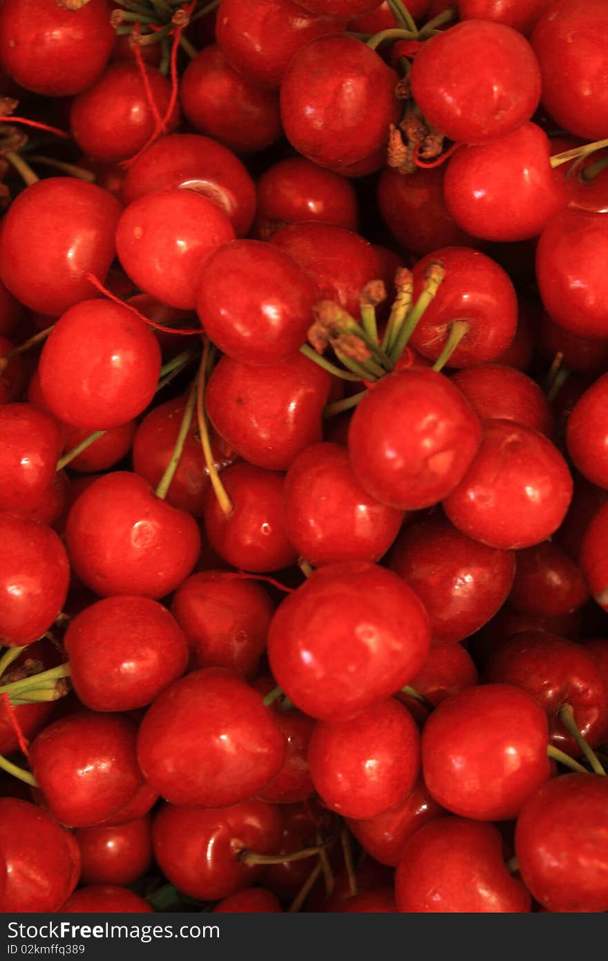 Fresh red cherry,isolated in the background