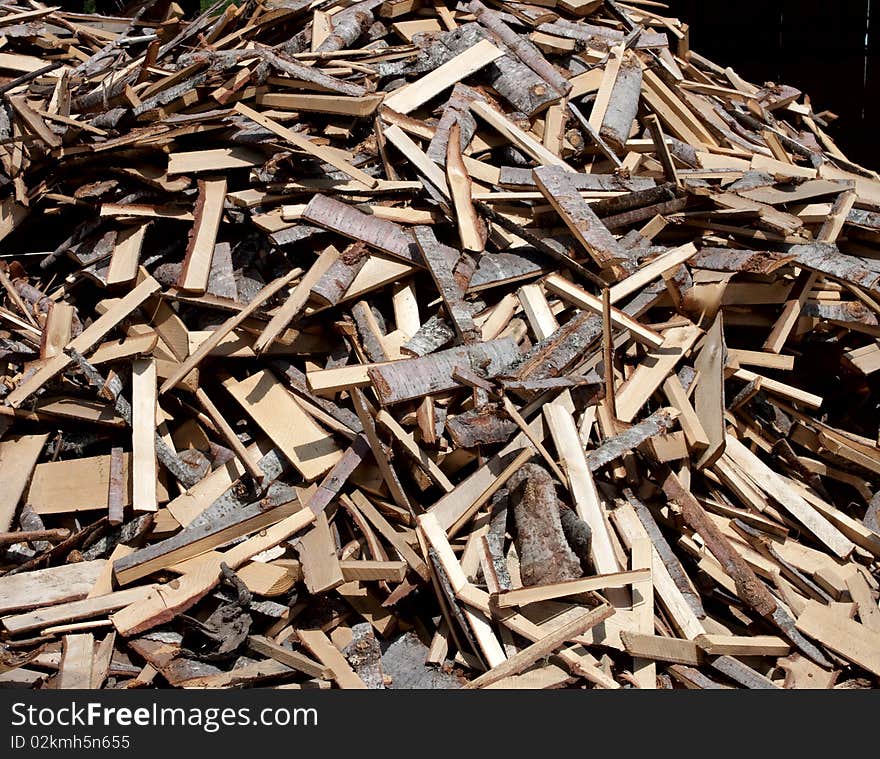 Stack of cut logs fire wood