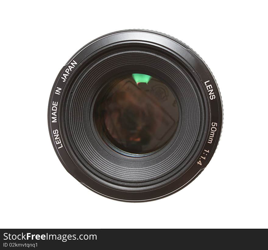 Lens on a white background is isolated from the camera. Lens on a white background is isolated from the camera.