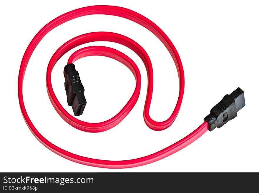 SATA cable in the form of symbol. SATA cable in the form of symbol