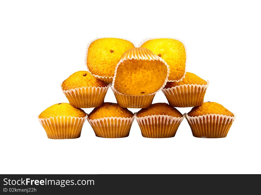 Pyramid of the cake with the tip of the fallen. Pyramid of the cake with the tip of the fallen