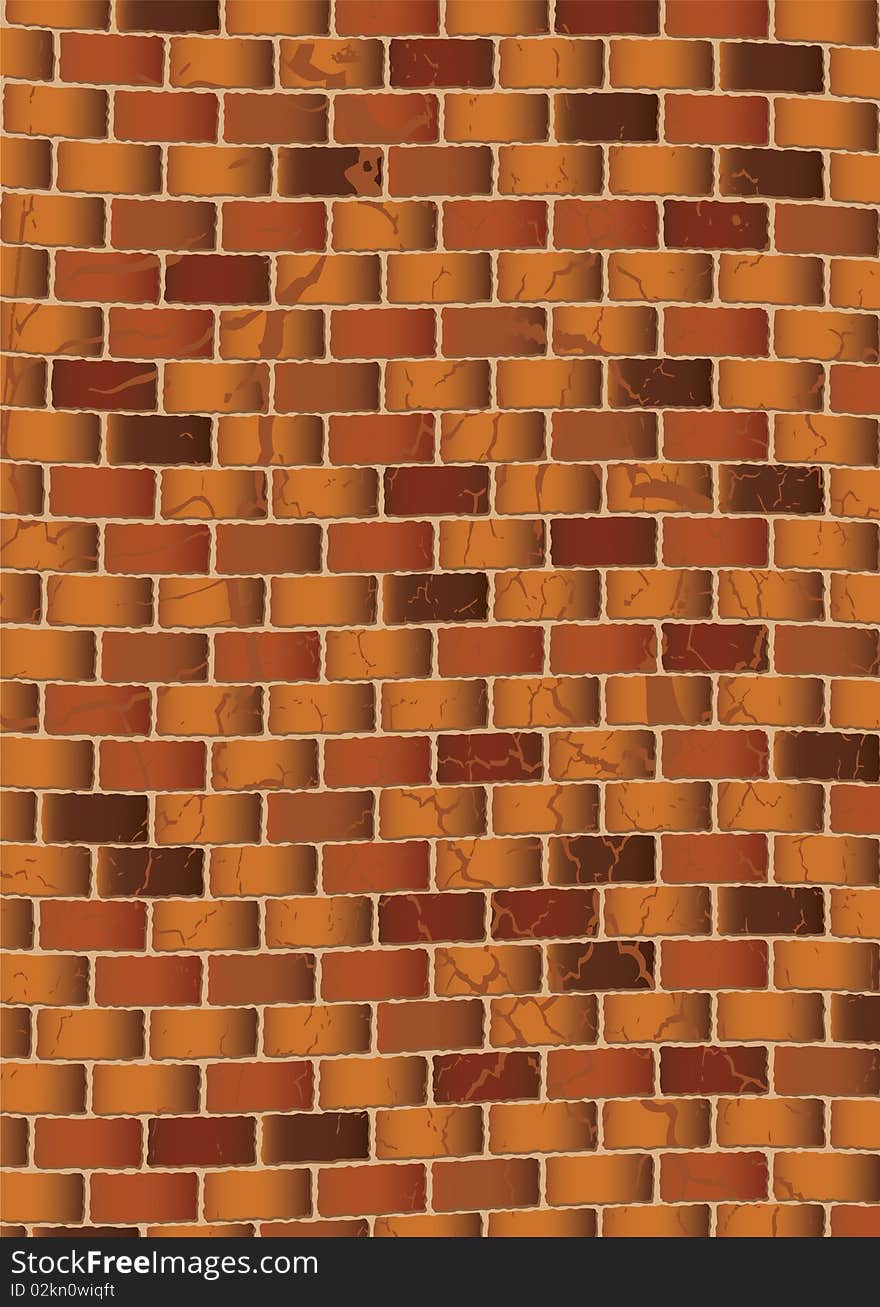 Grunge brown brick wall