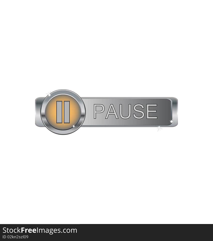 Metal button with pause sign