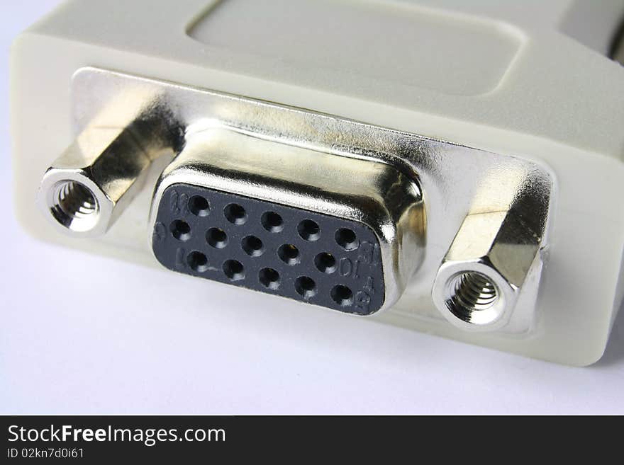 D-Sub plug-and-socket of white adapter