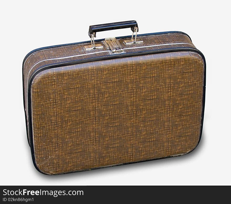 Old brown valise for journey. Old brown valise for journey