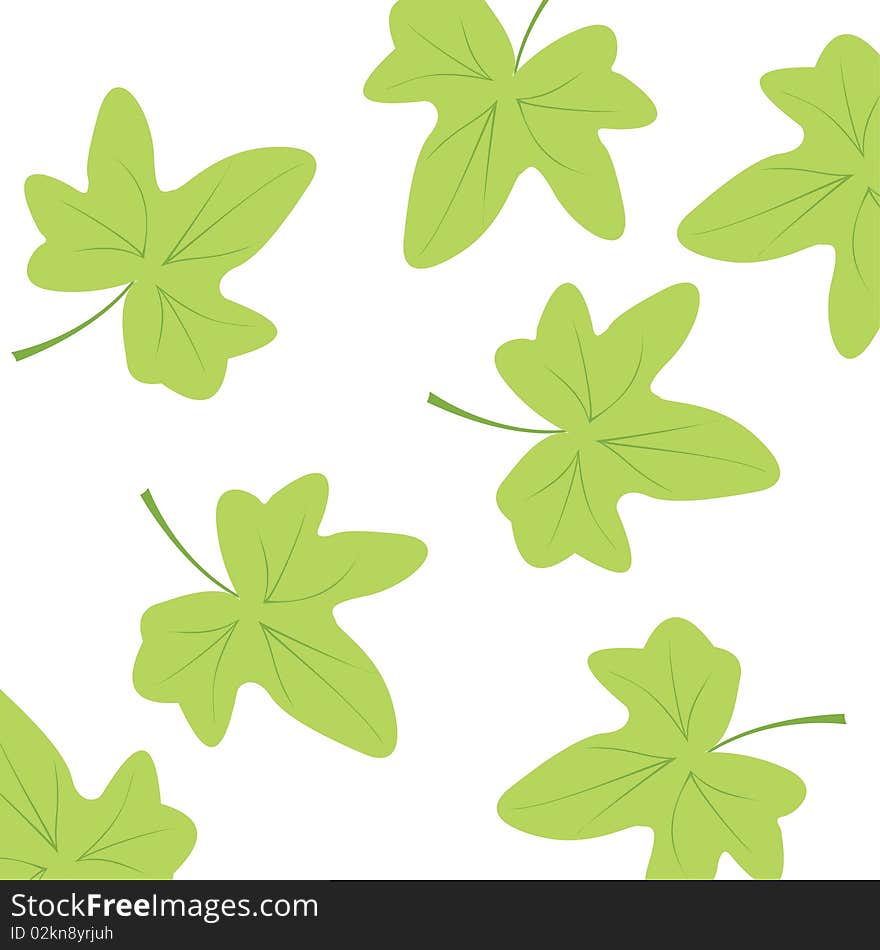 Seamless wallpaper with green leaves. Seamless wallpaper with green leaves