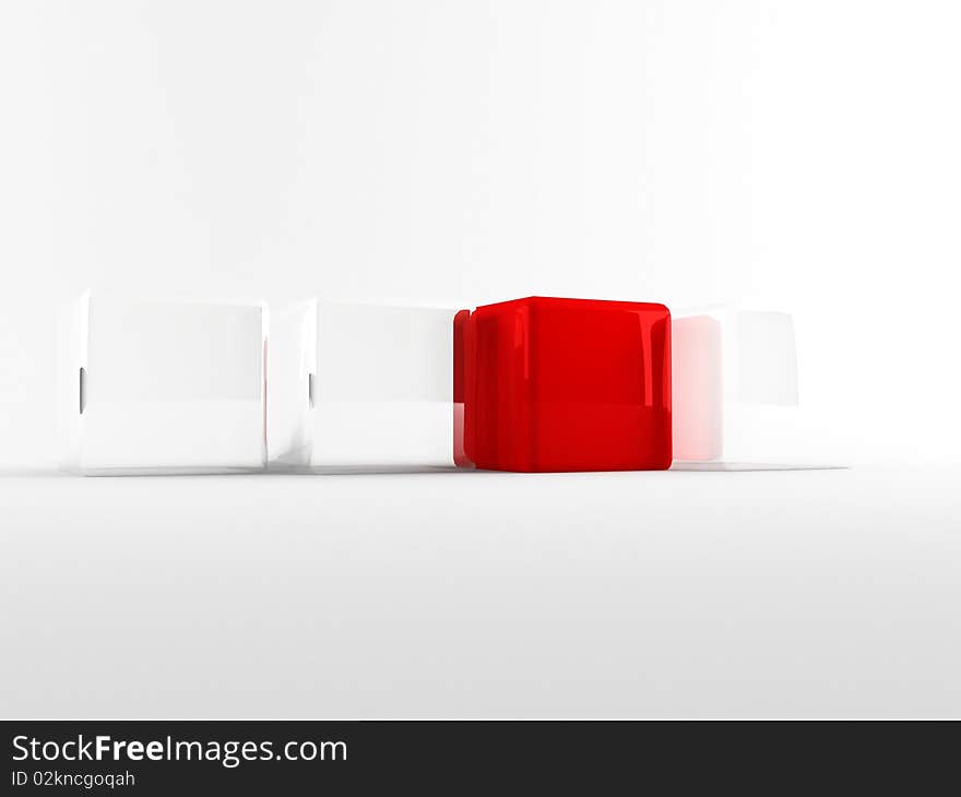 A 3d cube on a white background