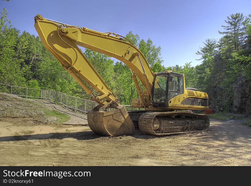 An excavator at a Digging site. An excavator at a Digging site