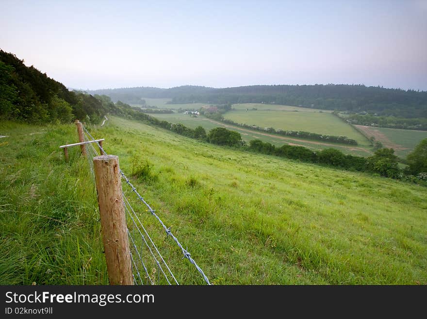 This is the Mile Path on Pewley Down at dawn in May.  Pewley Down is part of the North Downs in Surrey which is an Area of Outstanding Natural Beauty.