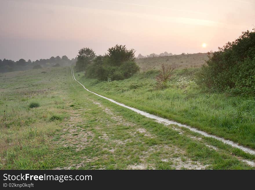 Sunrise on Pewley Down