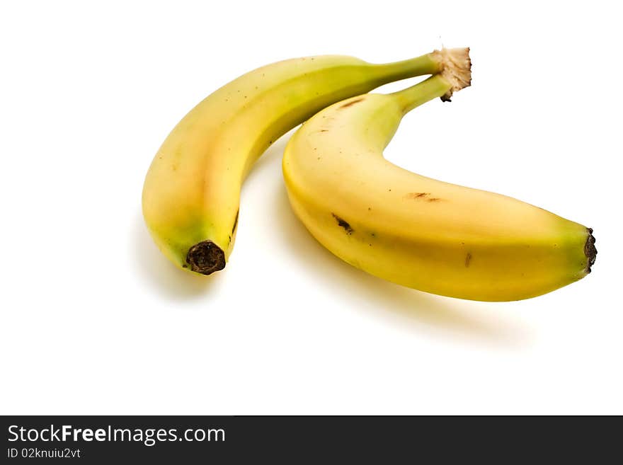 Bananas on white