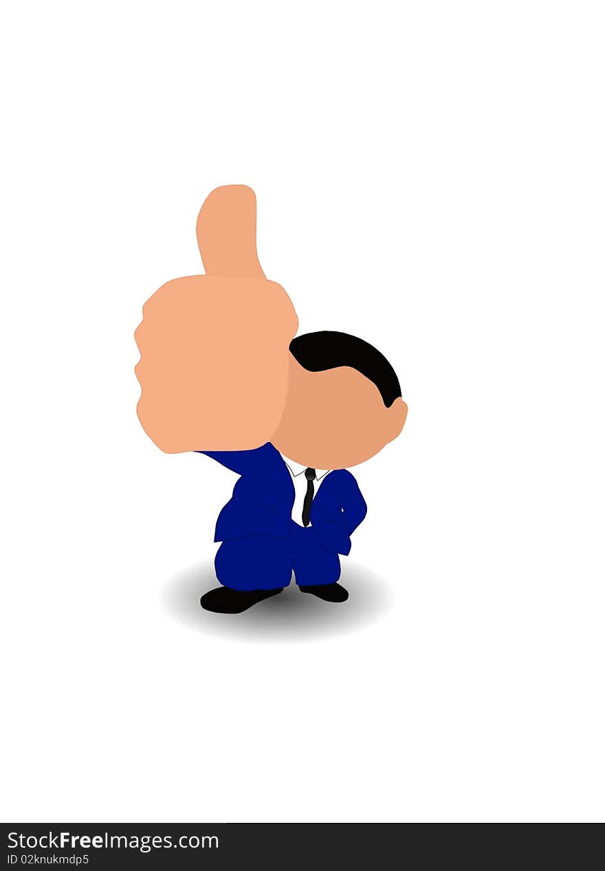 Image of businessman with thumb up over white. Image of businessman with thumb up over white