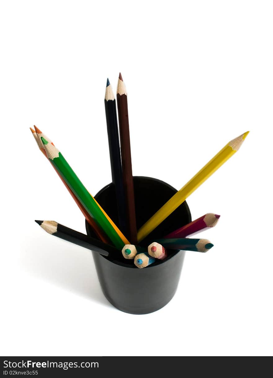 Pencil and black glass