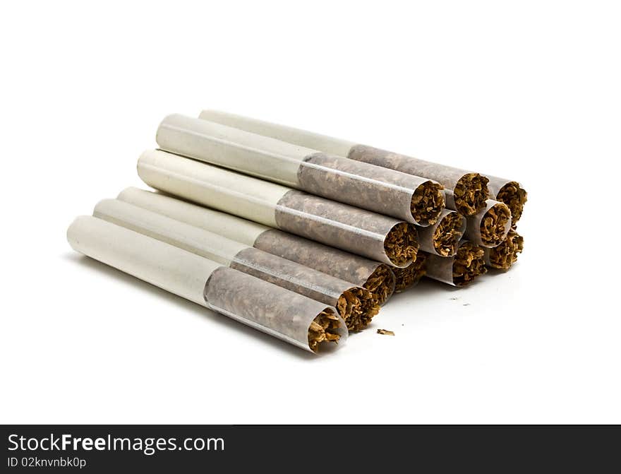 Russian cigarette on a white background