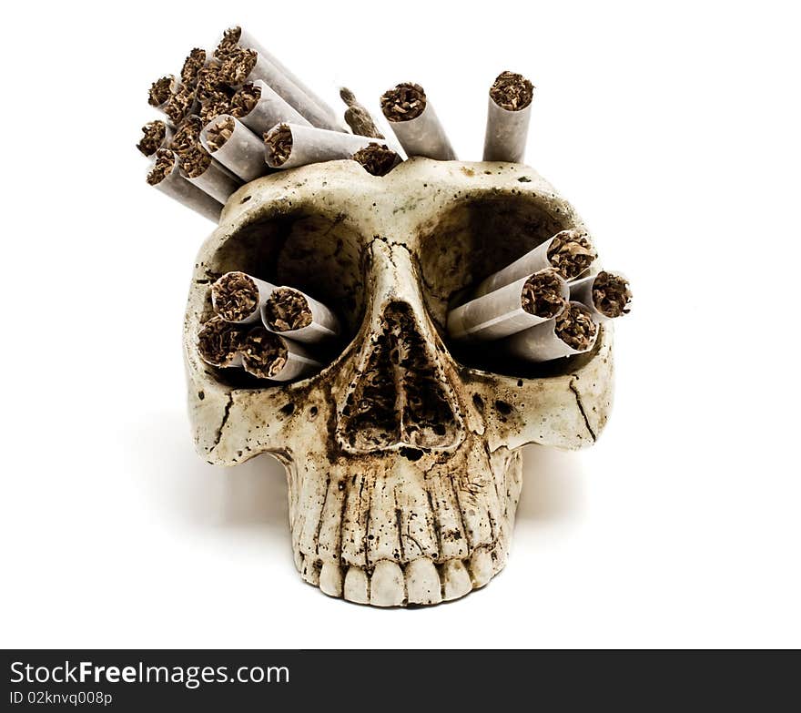 Skull with russian cigarettes