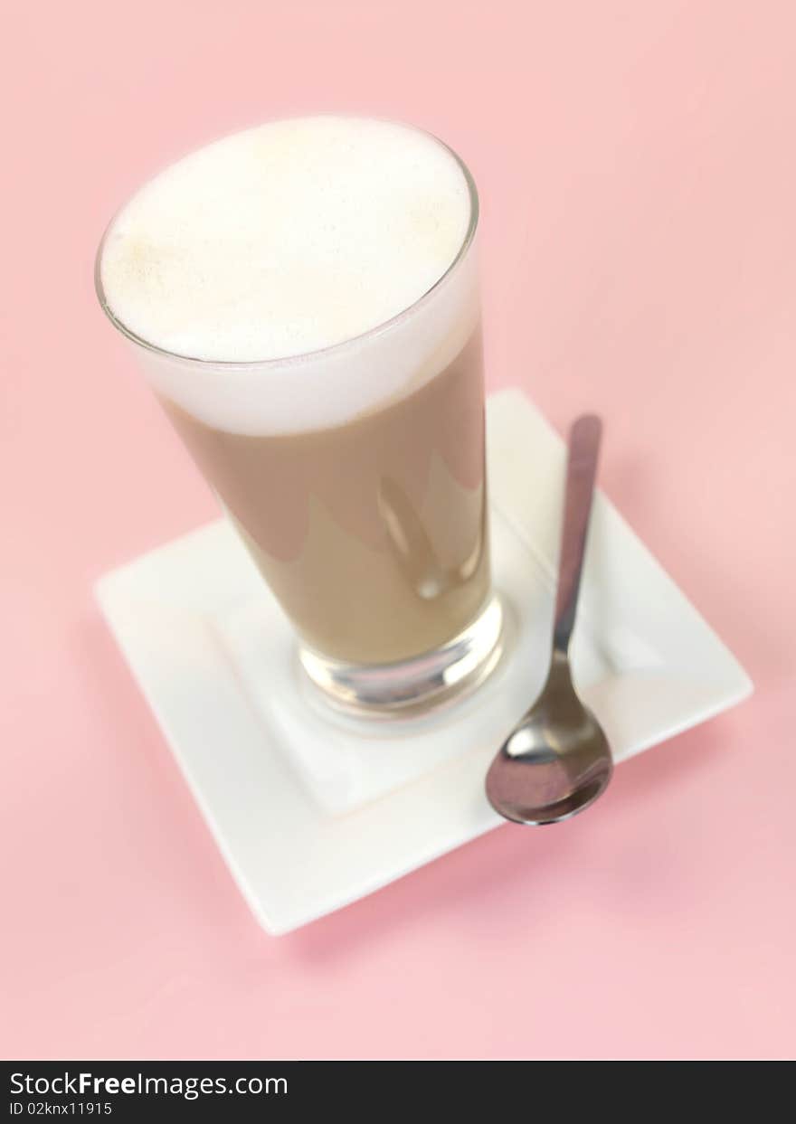 A Latte isolated on a kitchen bench