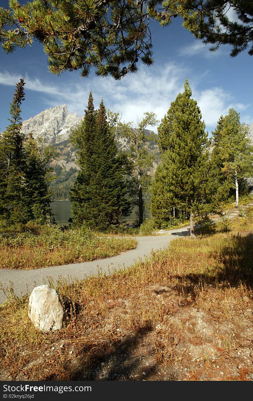 Pathway along river in Grand Teton National Park. Pathway along river in Grand Teton National Park