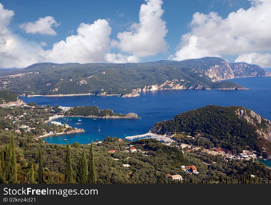 View of a bay from above