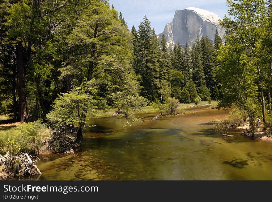 Half Dome in Yosemite National Park in California. Half Dome in Yosemite National Park in California