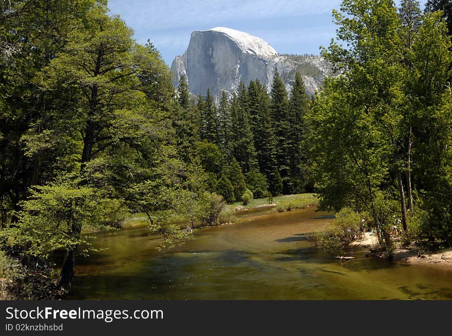 Half Dome in Yosemite National Park in California. Half Dome in Yosemite National Park in California